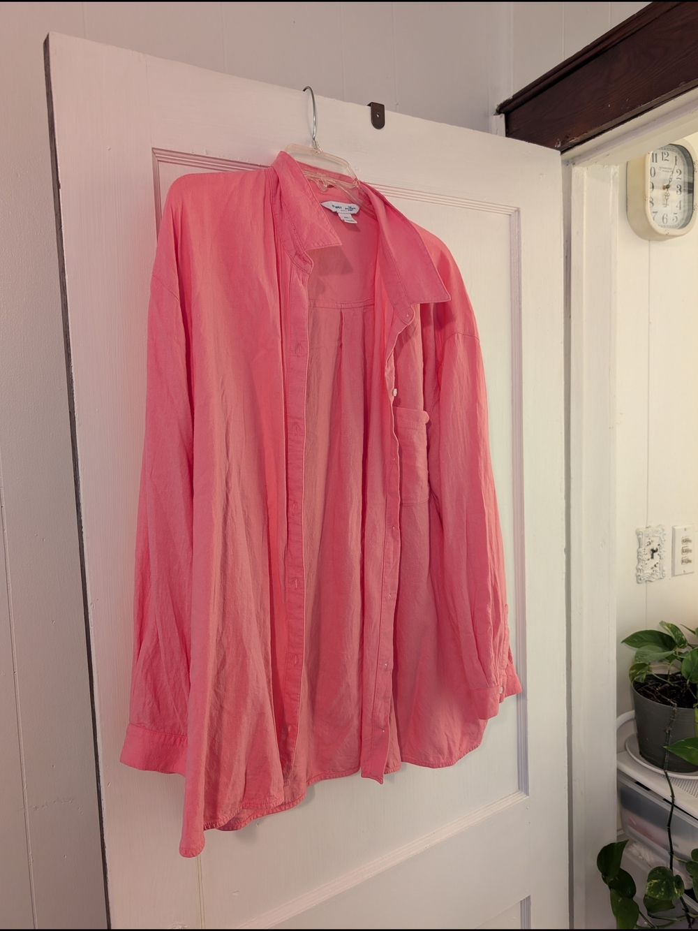 Old Navy PINK BUTTON DOWN BOYFRIEND SHIRT XXL